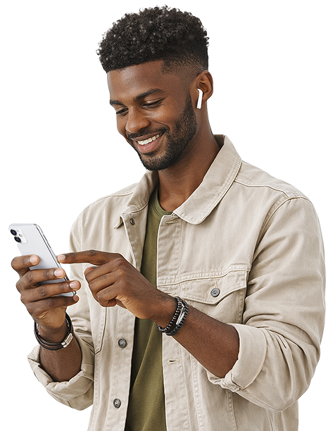 A man downloading the app